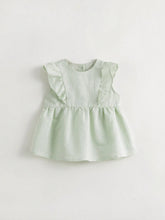 Young Girls" Fashionable And Sweet Lace Flying Sleeves Round Neck Shirt For Summer